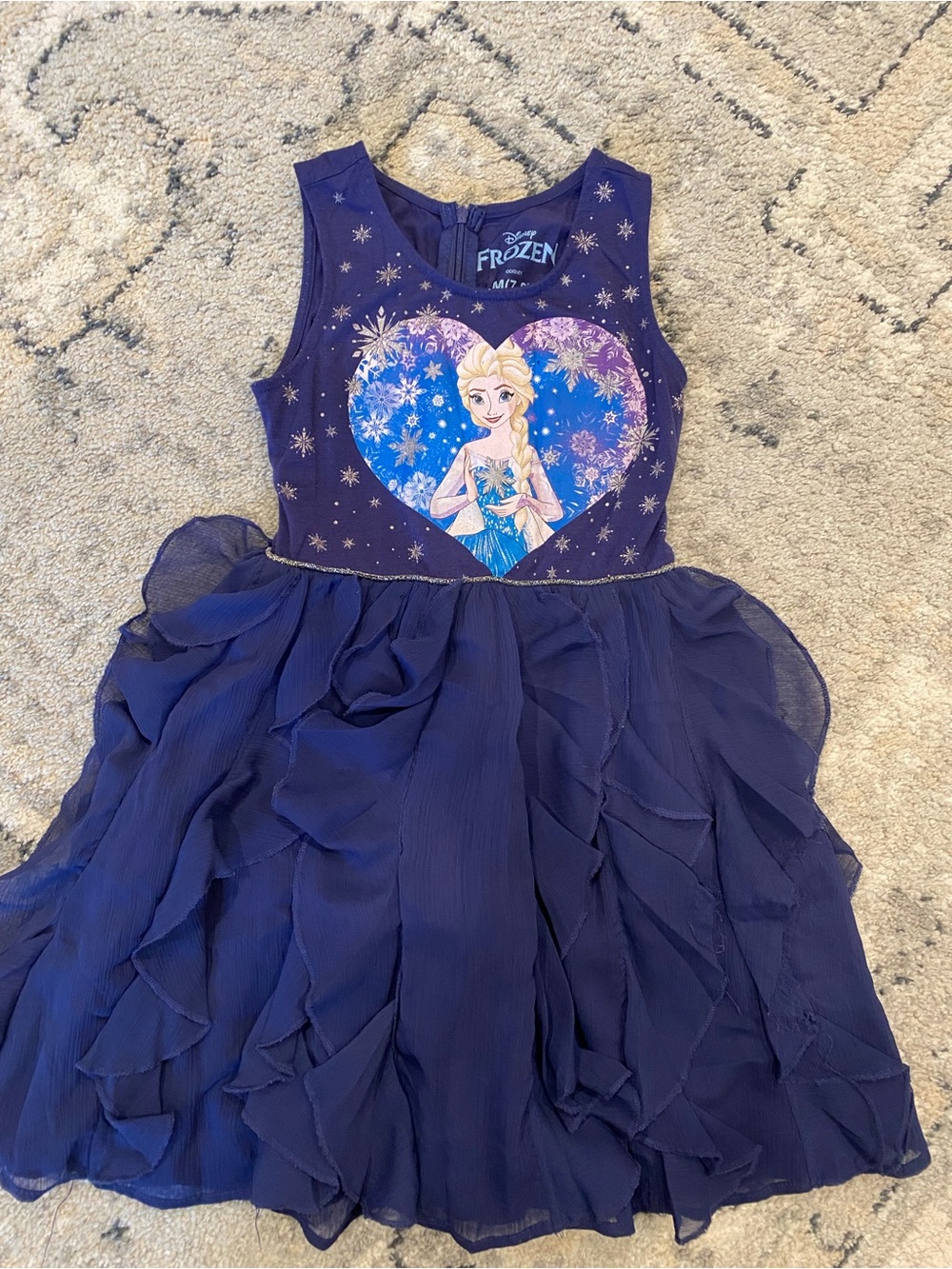 Disney Frozen Elsa Purple Navy Blue Party Dress